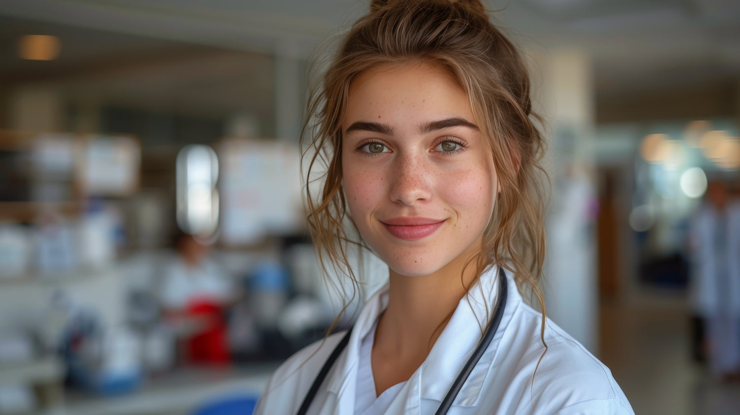 Female medical student smiles at the camera.